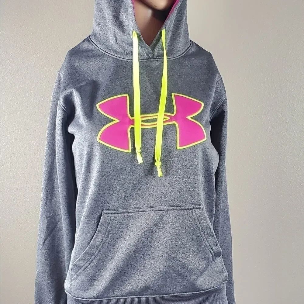 Under Armour Gray and Pink hoodie/Sweatshi…